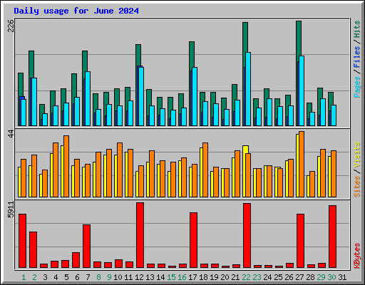 Daily usage for June 2024
