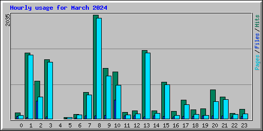 Hourly usage for March 2024