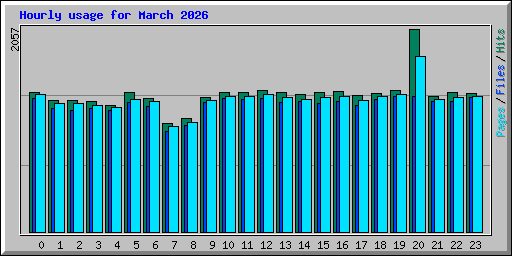 Hourly usage for March 2026