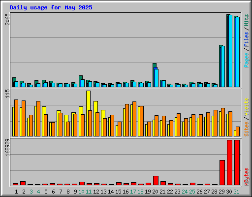 Daily usage for May 2025