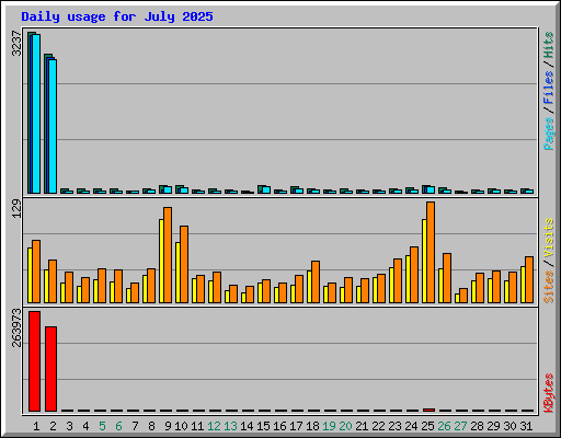 Daily usage for July 2025